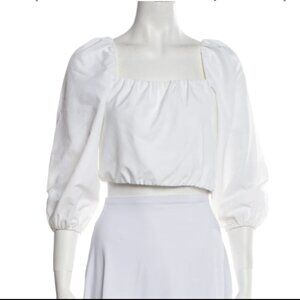Alice + Olivia  Square Neckline Three-Quarter Sleeve Crop Top  Size: XS